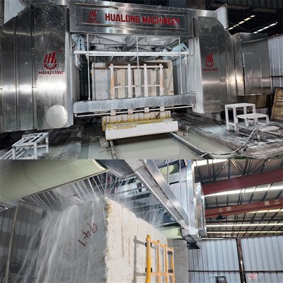 Stroj na řezání kamenných bloků