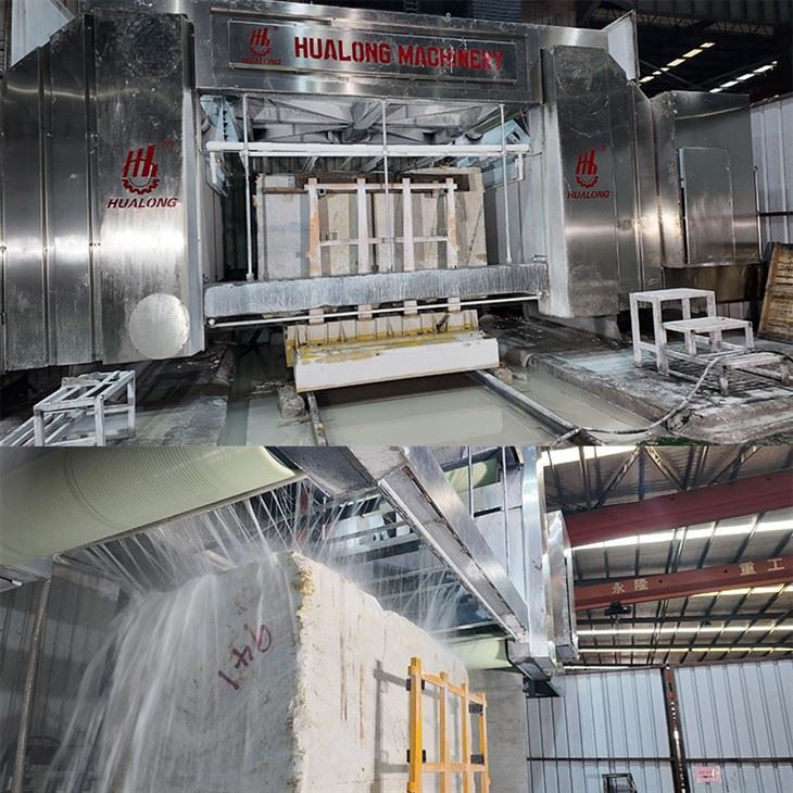 Stroj na řezání kamenných bloků